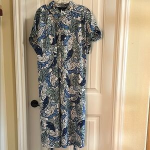 Floral Blue Print Women's Dress